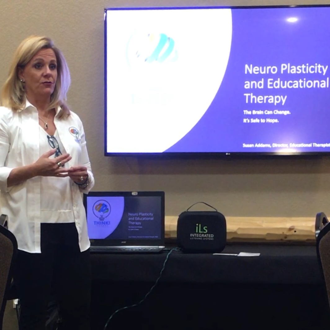Susan Addams presenting Neuro Plasticity and Educational Therapy